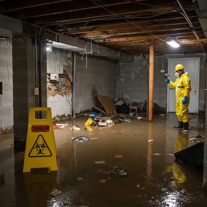 Flooded Basement Electrical Hazard in San Diego Country Estates, CA Property